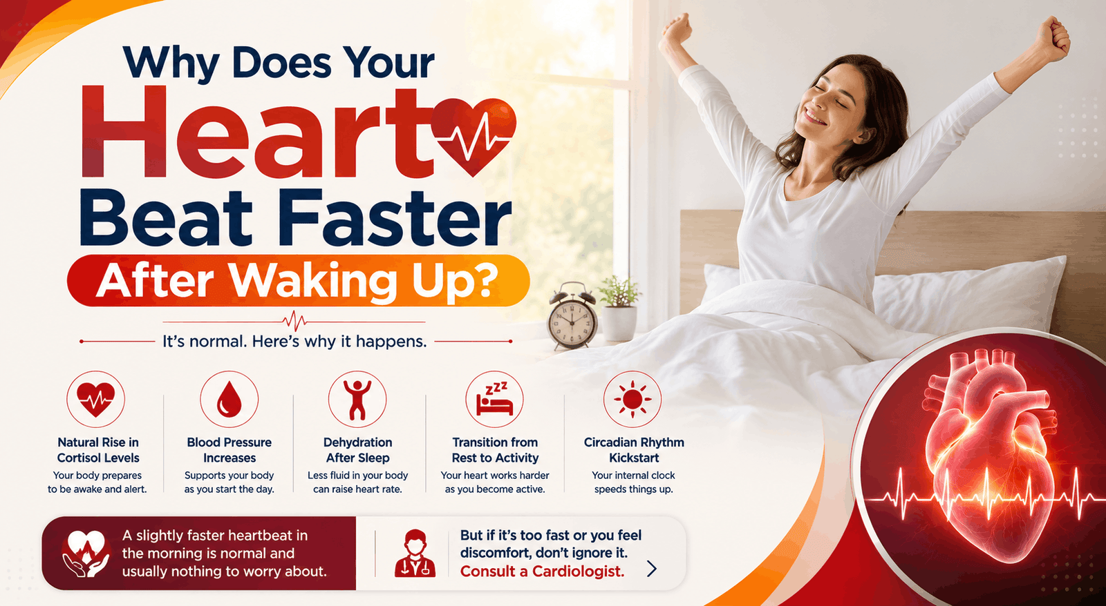 Why Does Your Heart Beat Faster After Waking Up?